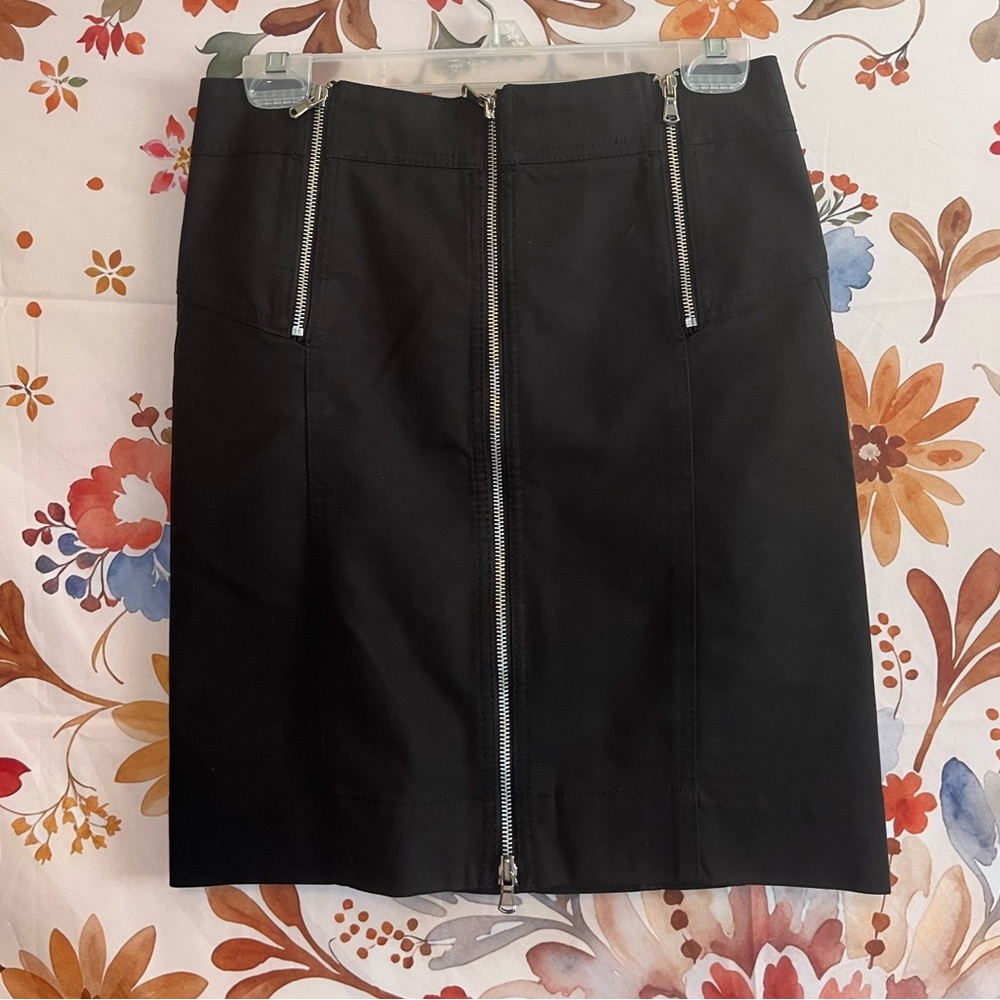 Marc by Marc Jacobs XS/2 Black Zip Front Punk Concert Alt City Fall Mini Skirt